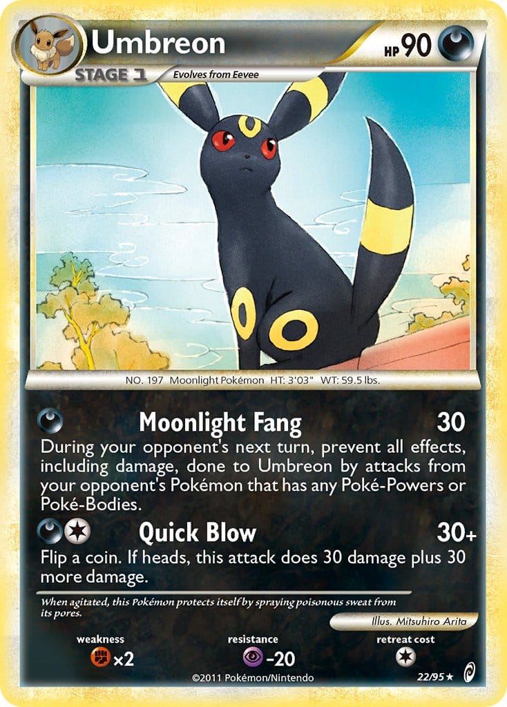 2011 Pokemon Trading Card Game HeartGold SoulSilver Call Of Legends Price List – 22 Umbreon