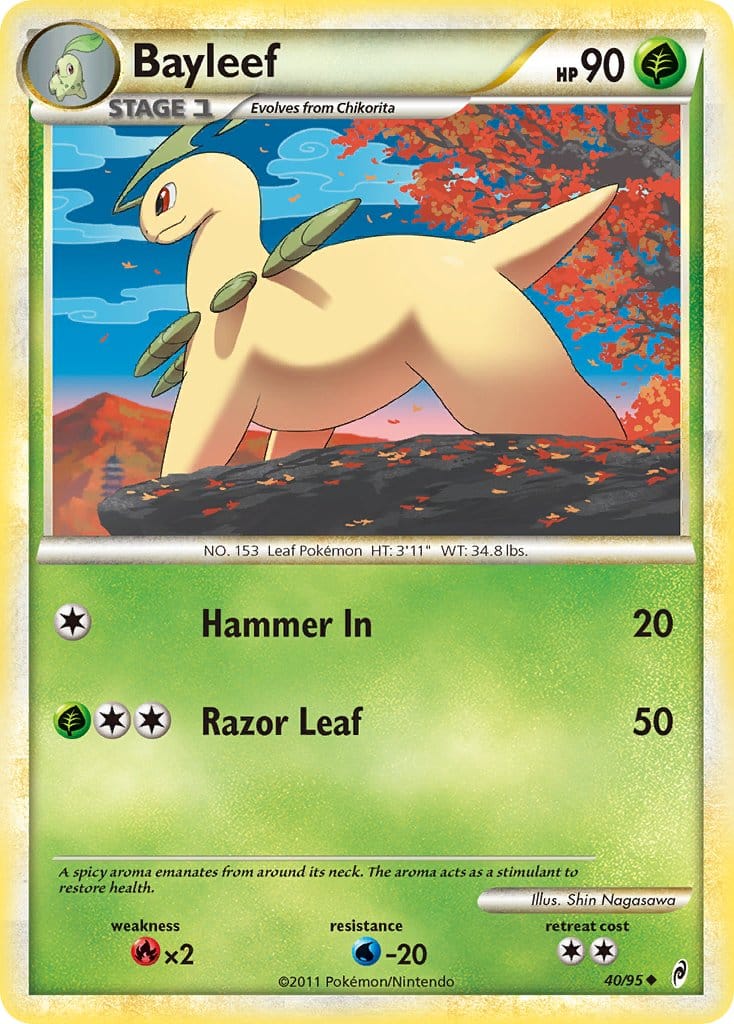 2011 Pokemon Trading Card Game HeartGold SoulSilver Call Of Legends Price List – 40 Bayleef