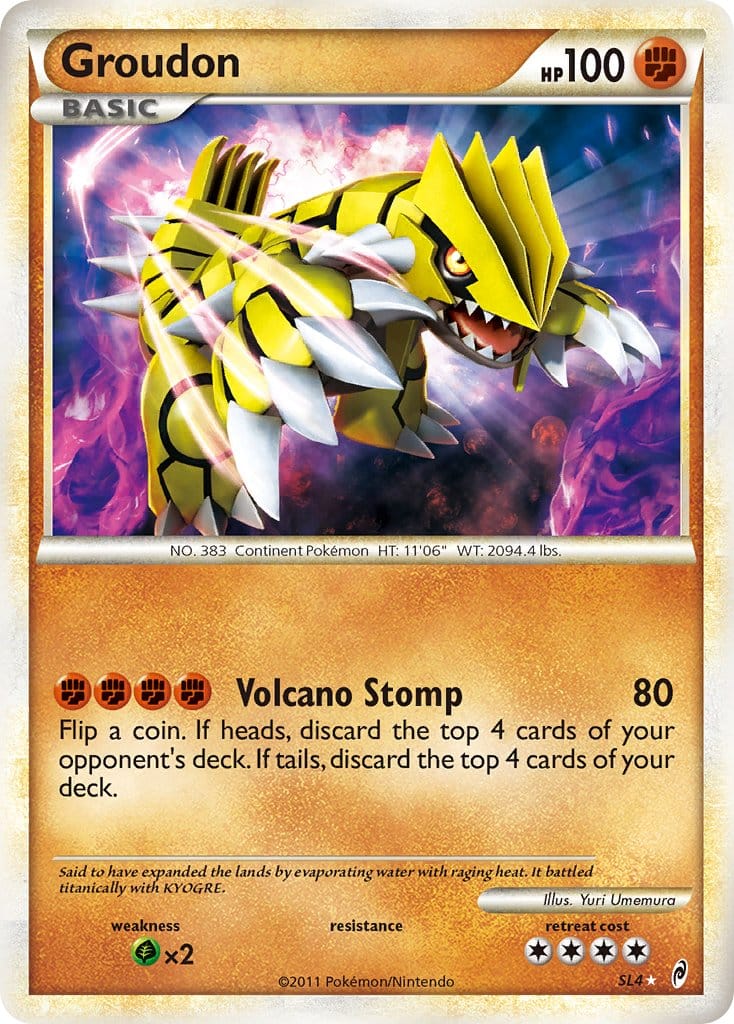 2011 Pokemon Trading Card Game HeartGold SoulSilver Call Of Legends Price List – SL4 Groudon