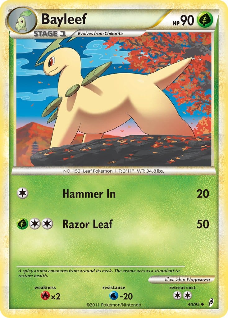 2011 Pokemon Trading Card Game HeartGold SoulSilver Call Of Legends Set – 40 Bayleef