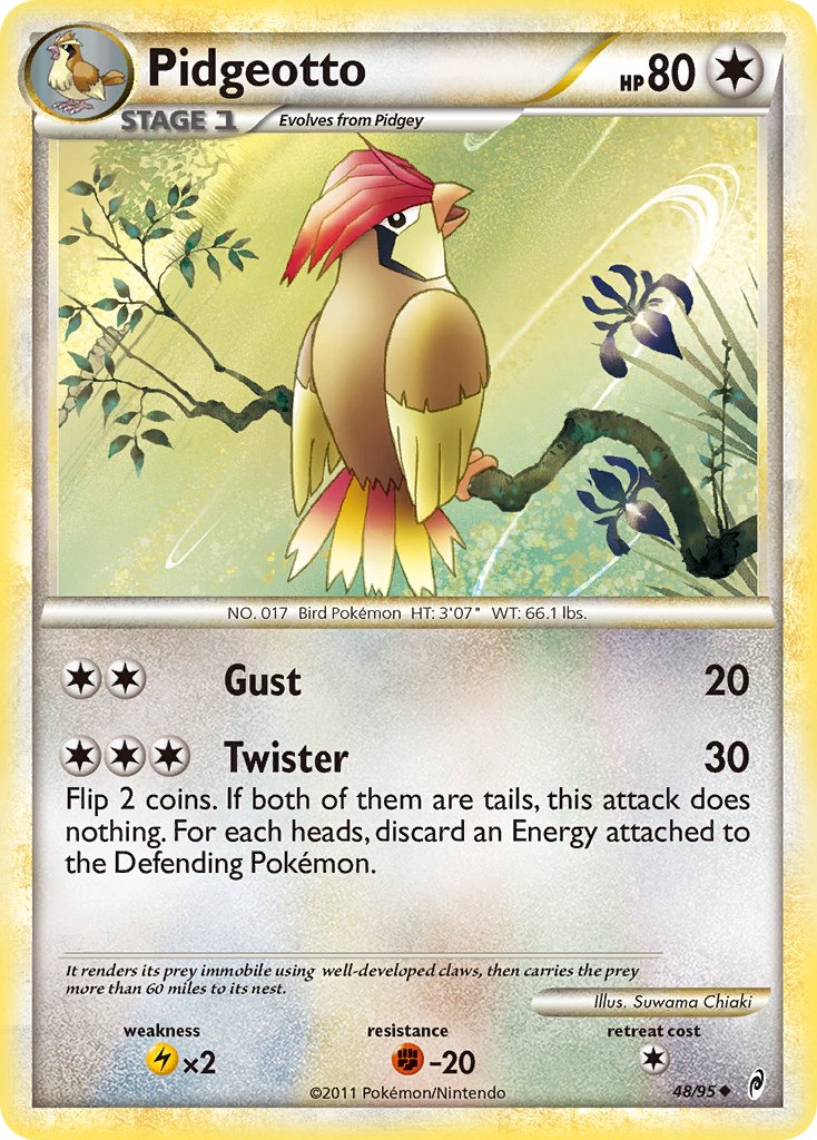 2011 Pokemon Trading Card Game HeartGold SoulSilver Call Of Legends Set – 48 Pidgeotto