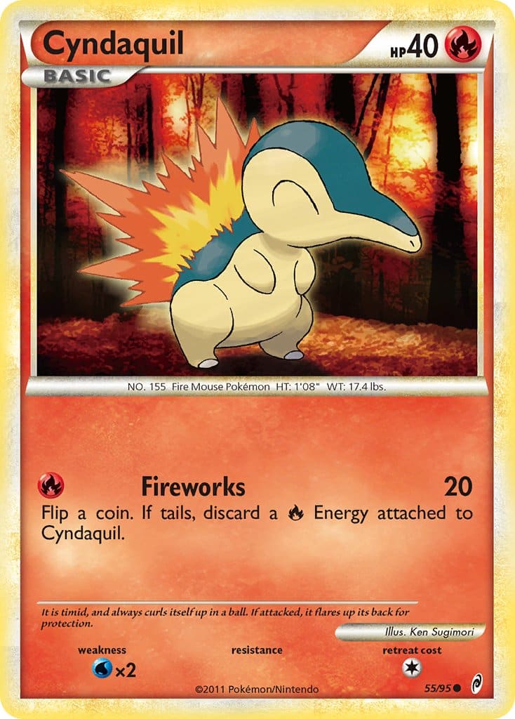 2011 Pokemon Trading Card Game HeartGold SoulSilver Call Of Legends Set – 55 Cyndaquil
