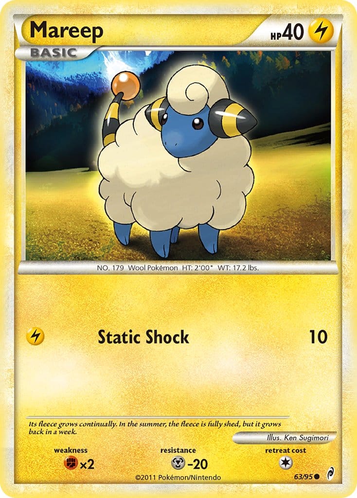 2011 Pokemon Trading Card Game HeartGold SoulSilver Call Of Legends Set – 63 Mareep