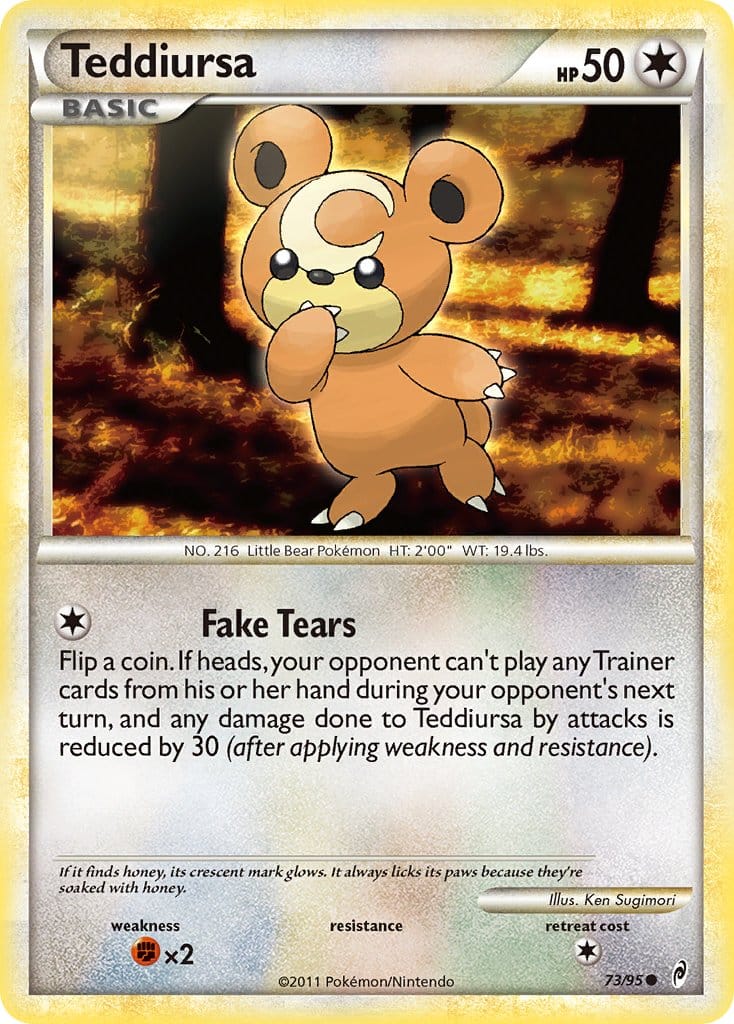 2011 Pokemon Trading Card Game HeartGold SoulSilver Call Of Legends Set – 73 Teddiursa