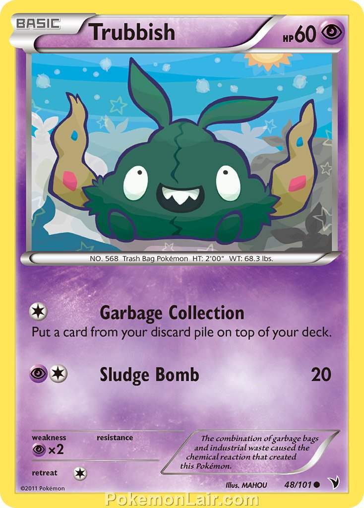 2011 Pokemon Trading Card Game Noble Victories Price List – 48 Trubbish