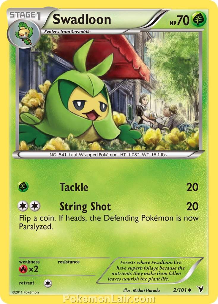 2011 Pokemon Trading Card Game Noble Victories Set – 2 Swadloon