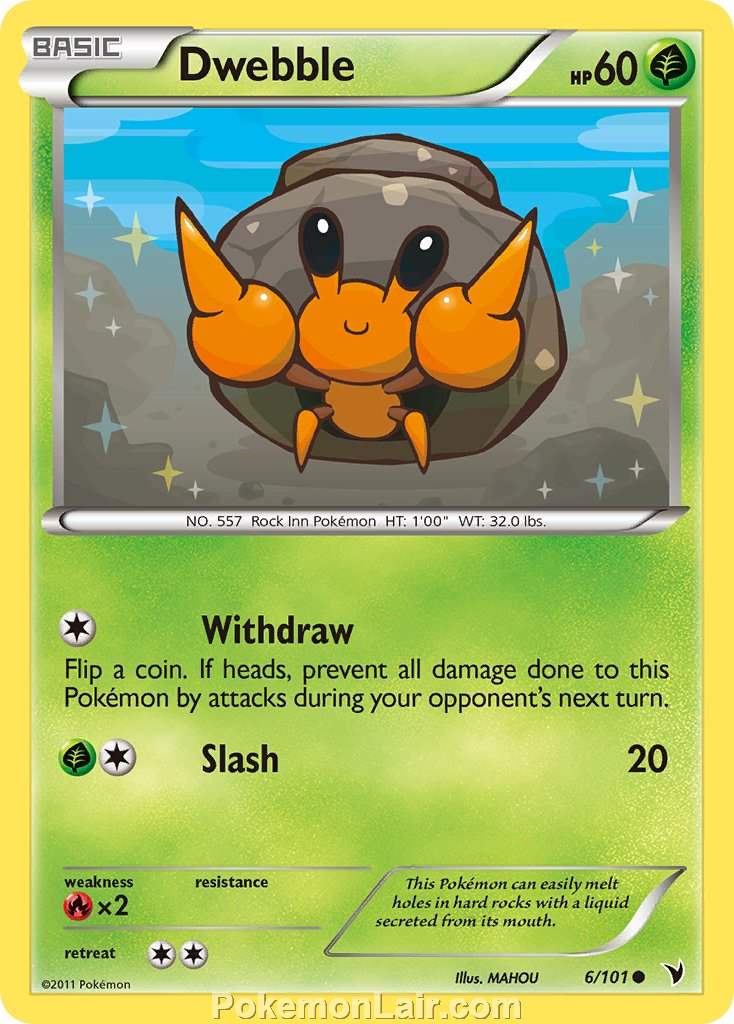 2011 Pokemon Trading Card Game Noble Victories Set – 6 Dwebble