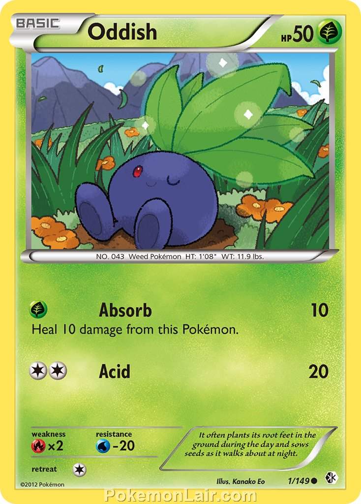 2012 Pokemon Trading Card Game Boundaries Crossed Price List – 1 Oddish