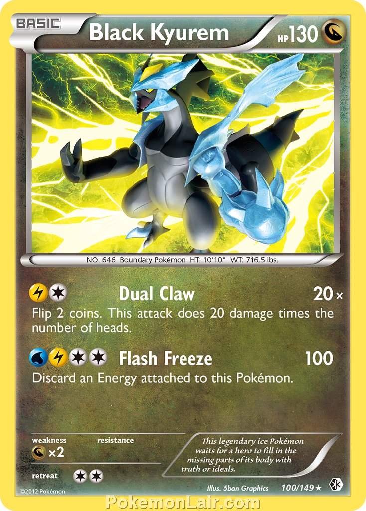 2012 Pokemon Trading Card Game Boundaries Crossed Price List – 100 Black Kyurem