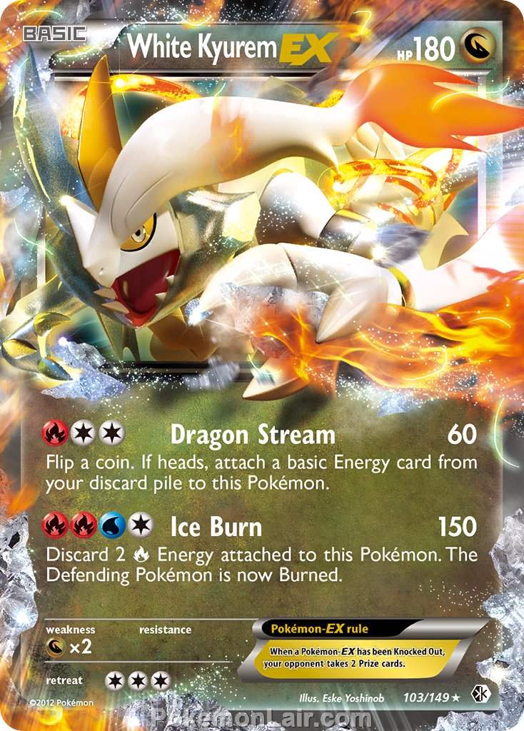 2012 Pokemon Trading Card Game Boundaries Crossed Price List – 103 White Kyurem EX