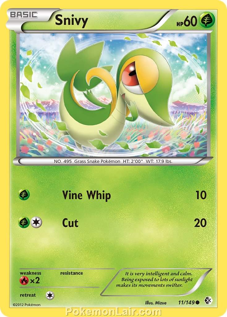 2012 Pokemon Trading Card Game Boundaries Crossed Price List – 11 Snivy