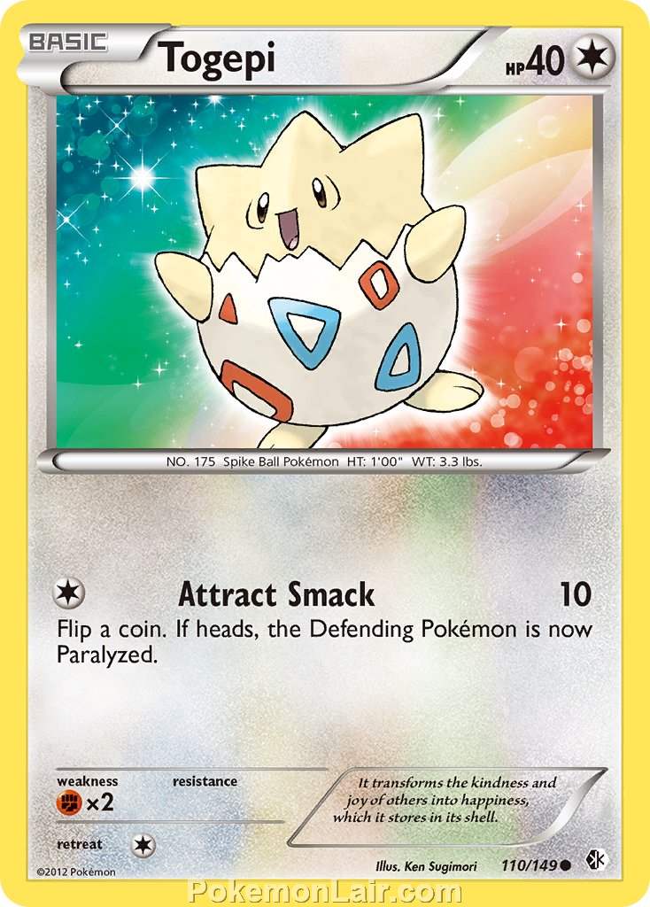 2012 Pokemon Trading Card Game Boundaries Crossed Price List – 110 Togepi