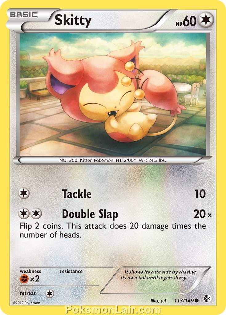 2012 Pokemon Trading Card Game Boundaries Crossed Price List – 113 Skitty