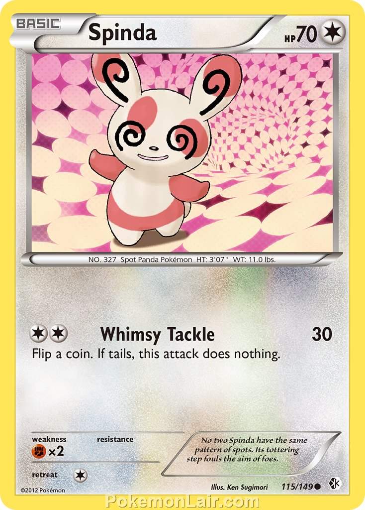 2012 Pokemon Trading Card Game Boundaries Crossed Price List – 115 Spinda