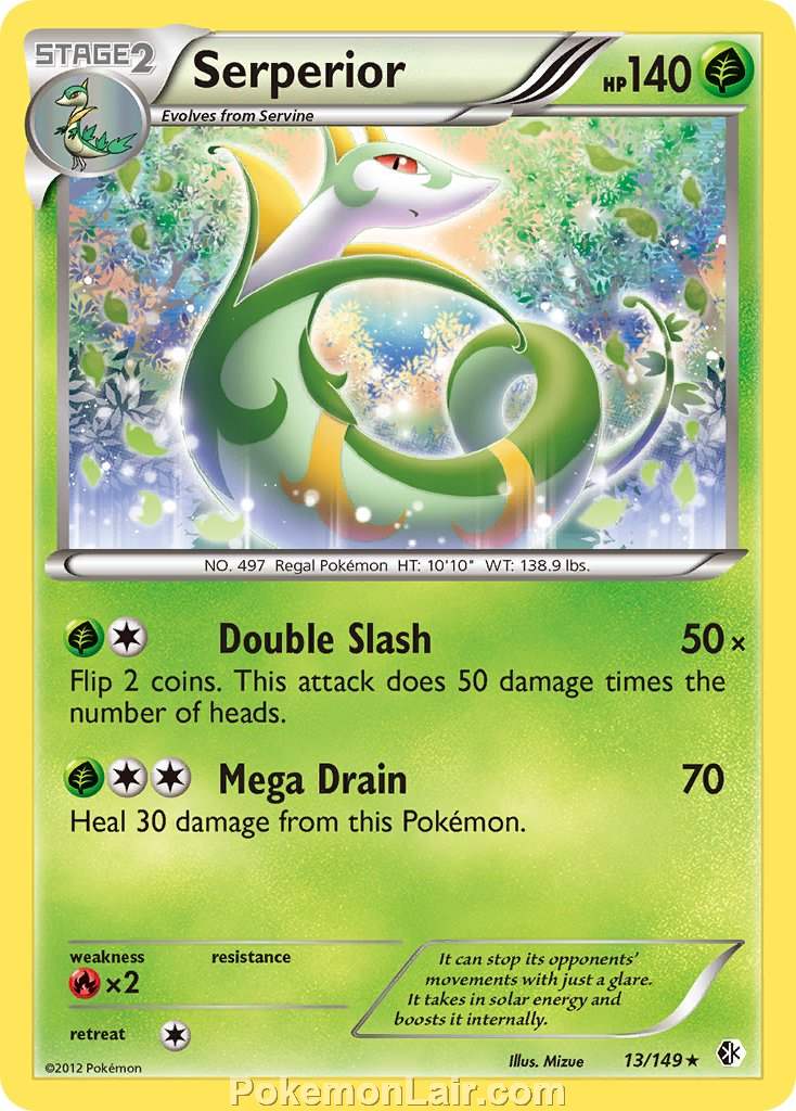 2012 Pokemon Trading Card Game Boundaries Crossed Price List – 13 Serperior