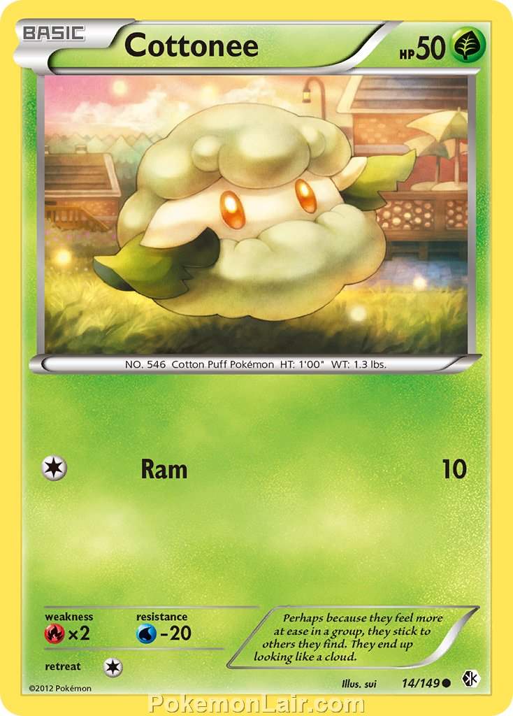 2012 Pokemon Trading Card Game Boundaries Crossed Price List – 14 Cottonee