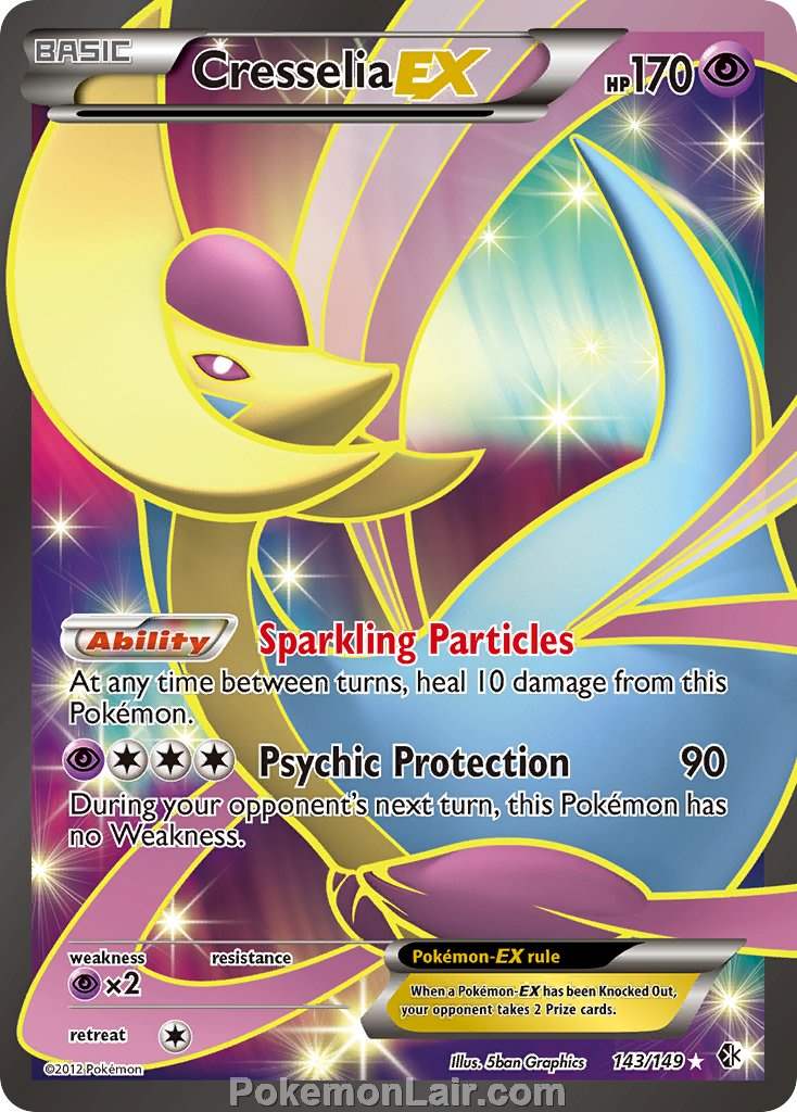 2012 Pokemon Trading Card Game Boundaries Crossed Price List – 143 Cresselia EX