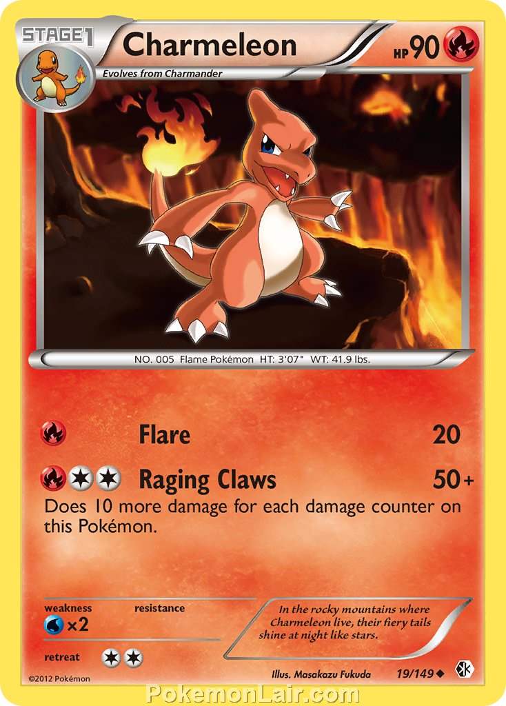 2012 Pokemon Trading Card Game Boundaries Crossed Price List – 19 Charmeleon