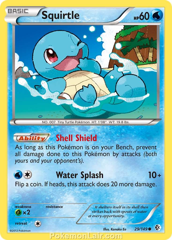 2012 Pokemon Trading Card Game Boundaries Crossed Price List – 29 Squirtle