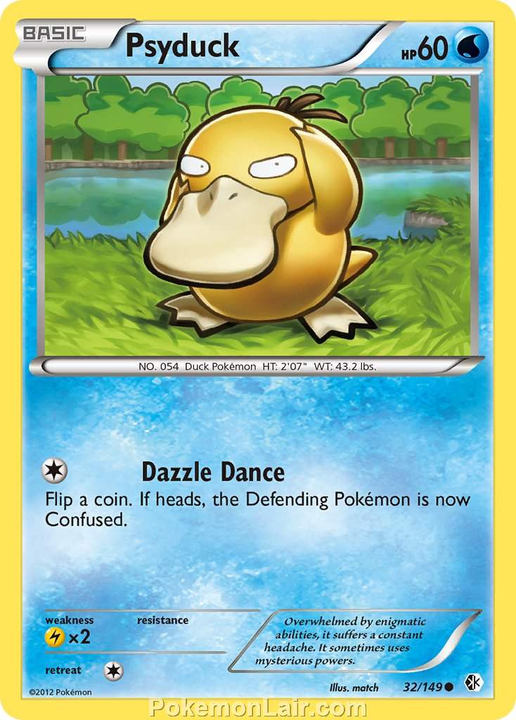 2012 Pokemon Trading Card Game Boundaries Crossed Price List – 32 Psyduck