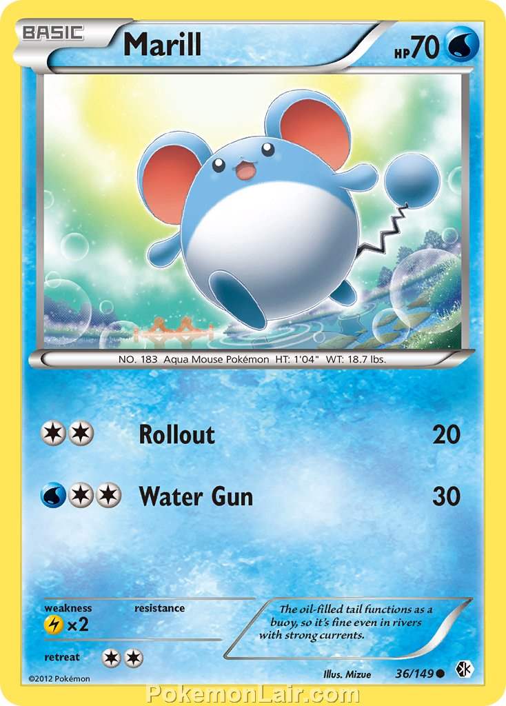 2012 Pokemon Trading Card Game Boundaries Crossed Price List – 36 Marill