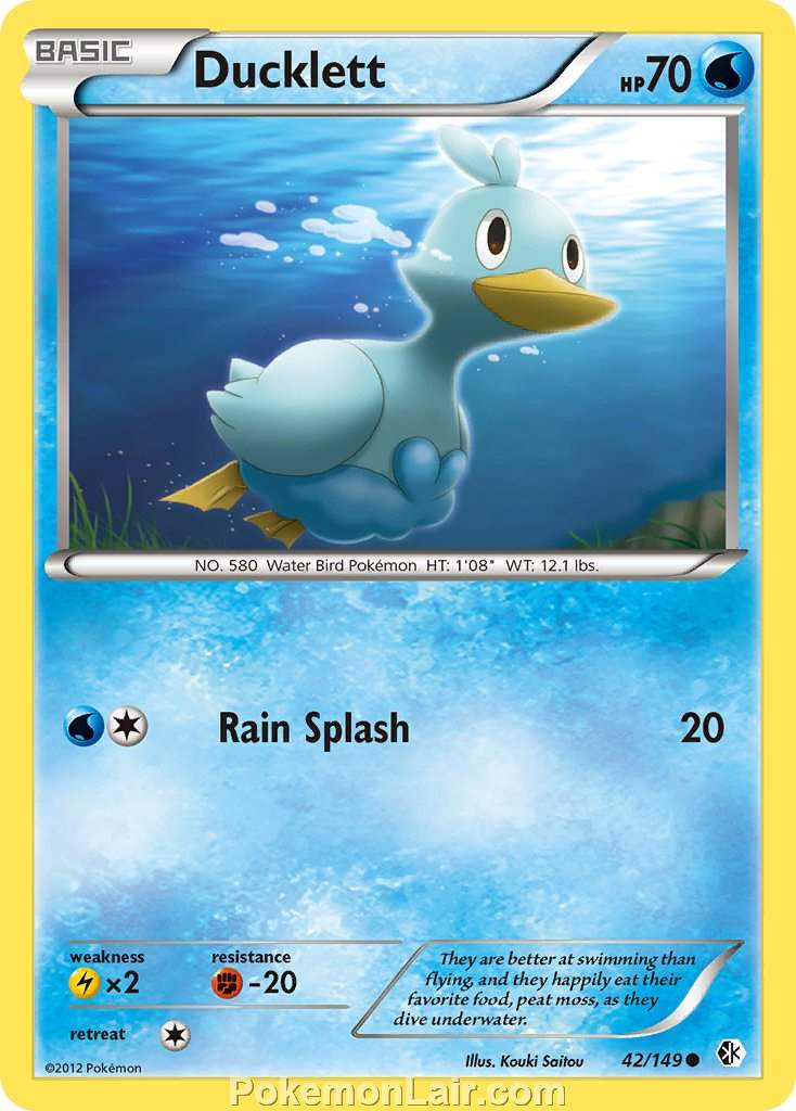 2012 Pokemon Trading Card Game Boundaries Crossed Price List – 42 Ducklett