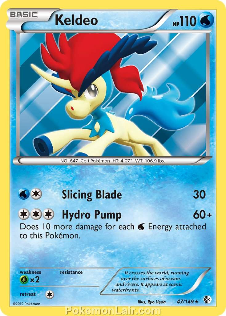 2012 Pokemon Trading Card Game Boundaries Crossed Price List – 47 Keldeo