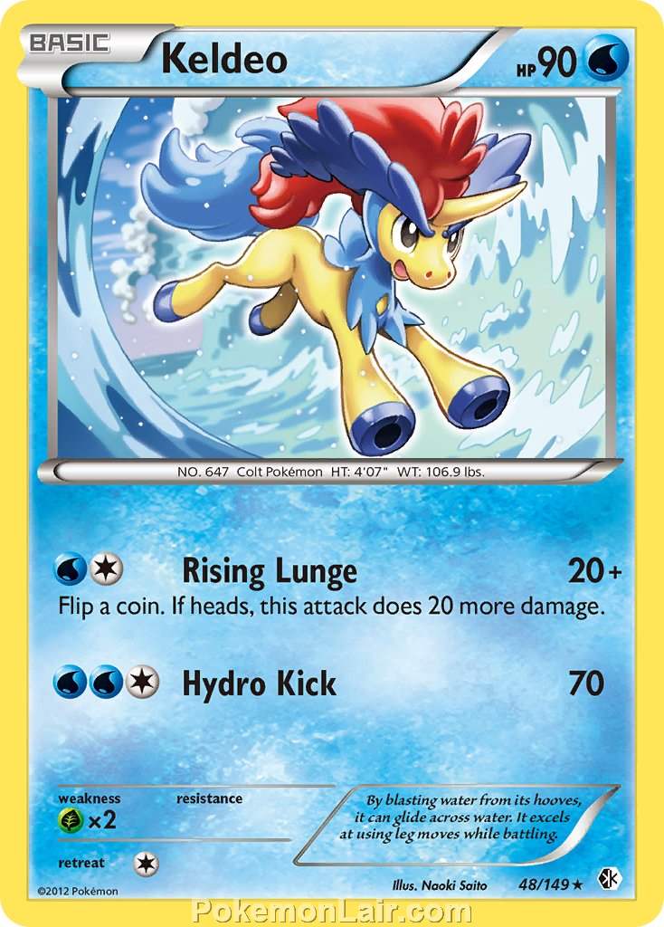 2012 Pokemon Trading Card Game Boundaries Crossed Price List – 48 Keldeo