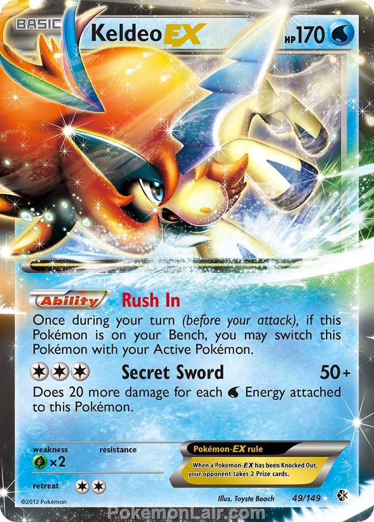 2012 Pokemon Trading Card Game Boundaries Crossed Price List – 49 Keldeo EX