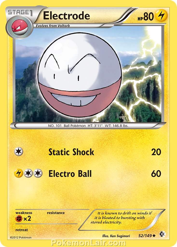 2012 Pokemon Trading Card Game Boundaries Crossed Price List – 52 Electrode