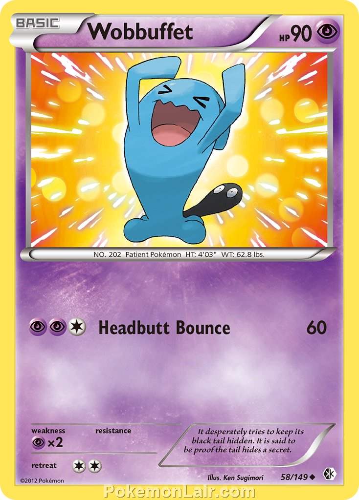 2012 Pokemon Trading Card Game Boundaries Crossed Price List – 58 Wobbuffet