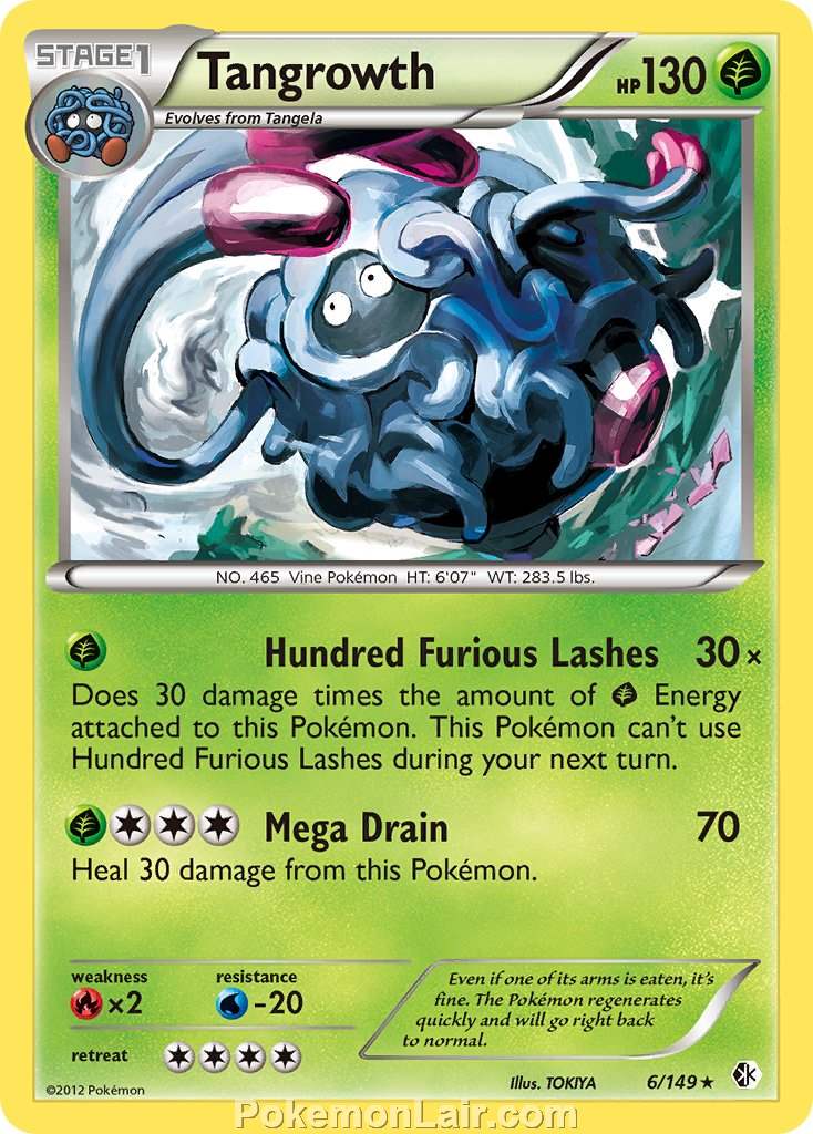 2012 Pokemon Trading Card Game Boundaries Crossed Price List – 6 Tangrowth