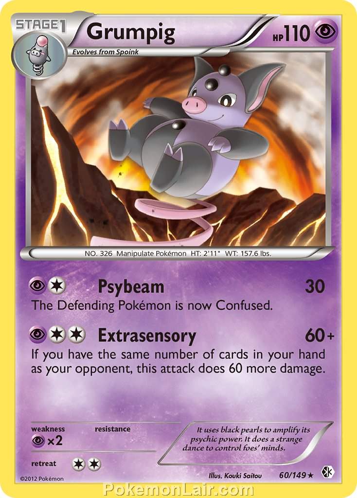 2012 Pokemon Trading Card Game Boundaries Crossed Price List – 60 Grumpig