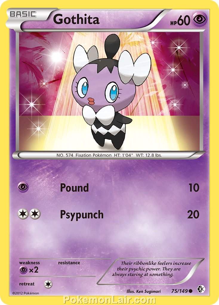 2012 Pokemon Trading Card Game Boundaries Crossed Price List – 75 Gothita