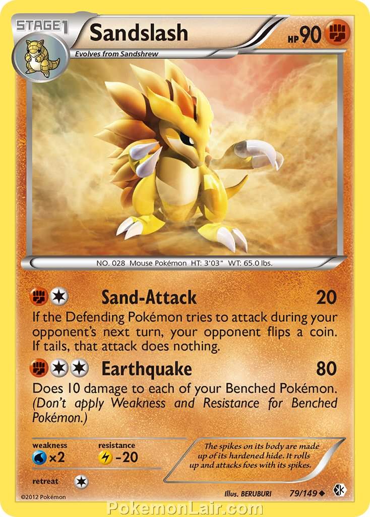 2012 Pokemon Trading Card Game Boundaries Crossed Price List – 79 Sandslash