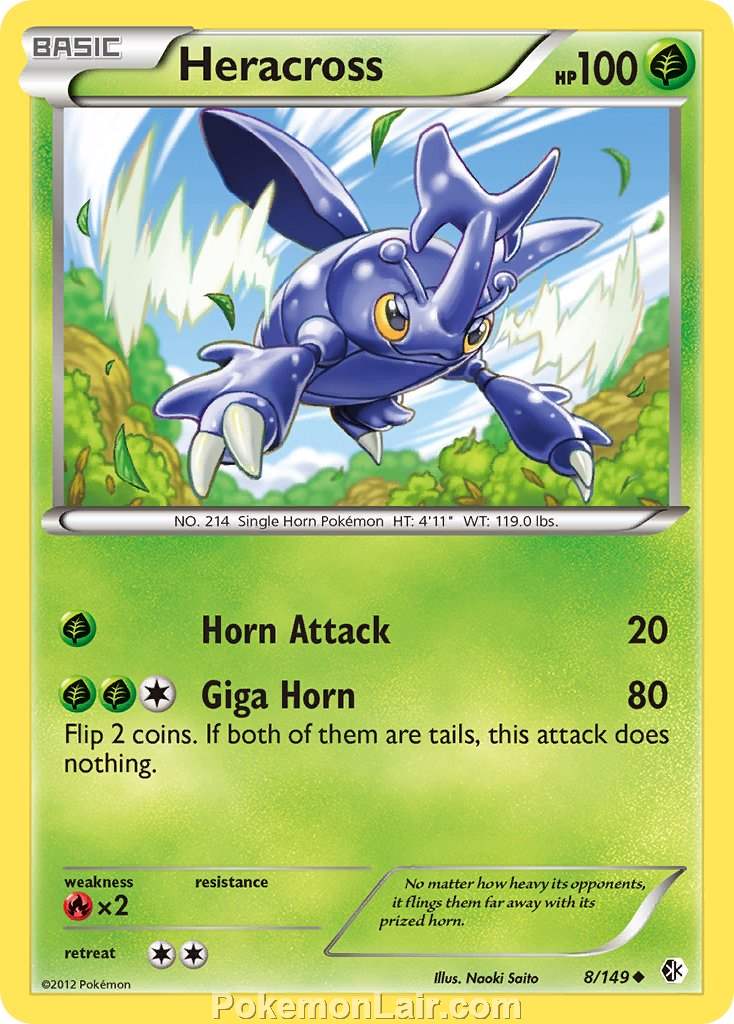 2012 Pokemon Trading Card Game Boundaries Crossed Price List – 8 Heracross