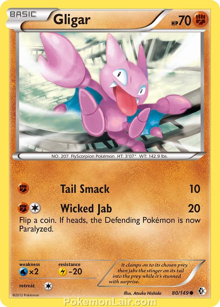 2012 Pokemon Trading Card Game Boundaries Crossed Price List – 80 Gligar