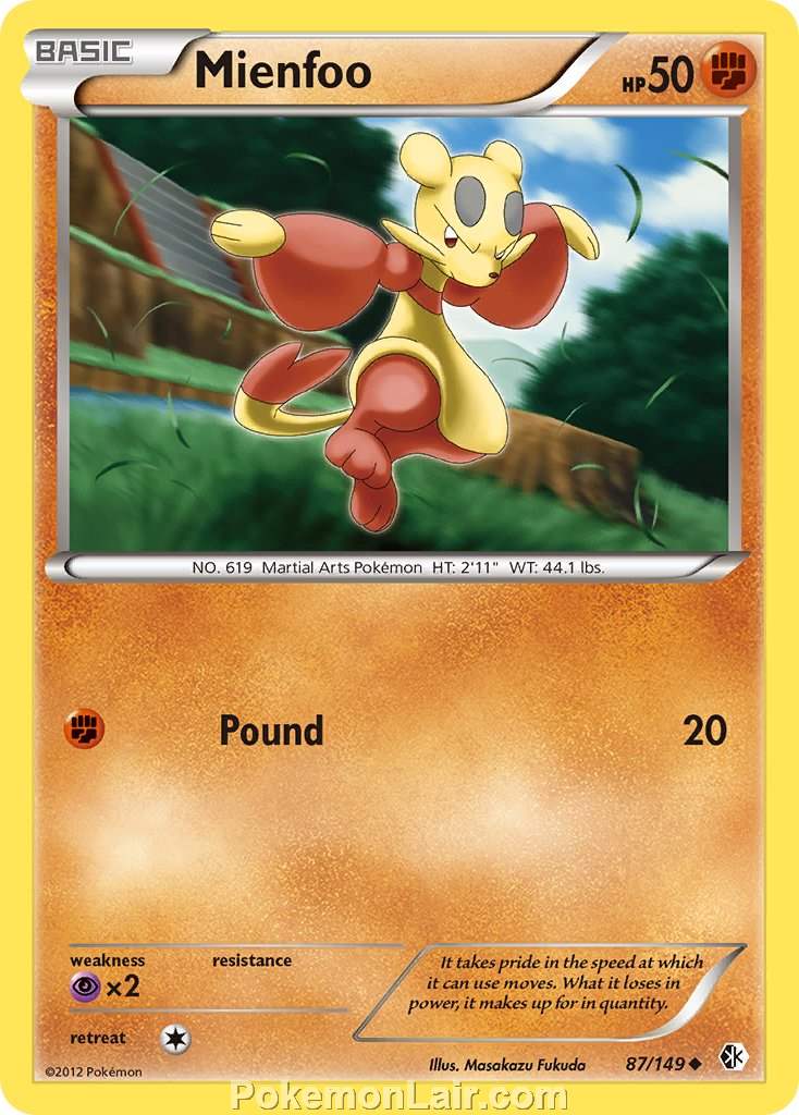 2012 Pokemon Trading Card Game Boundaries Crossed Price List – 87 Mienfoo