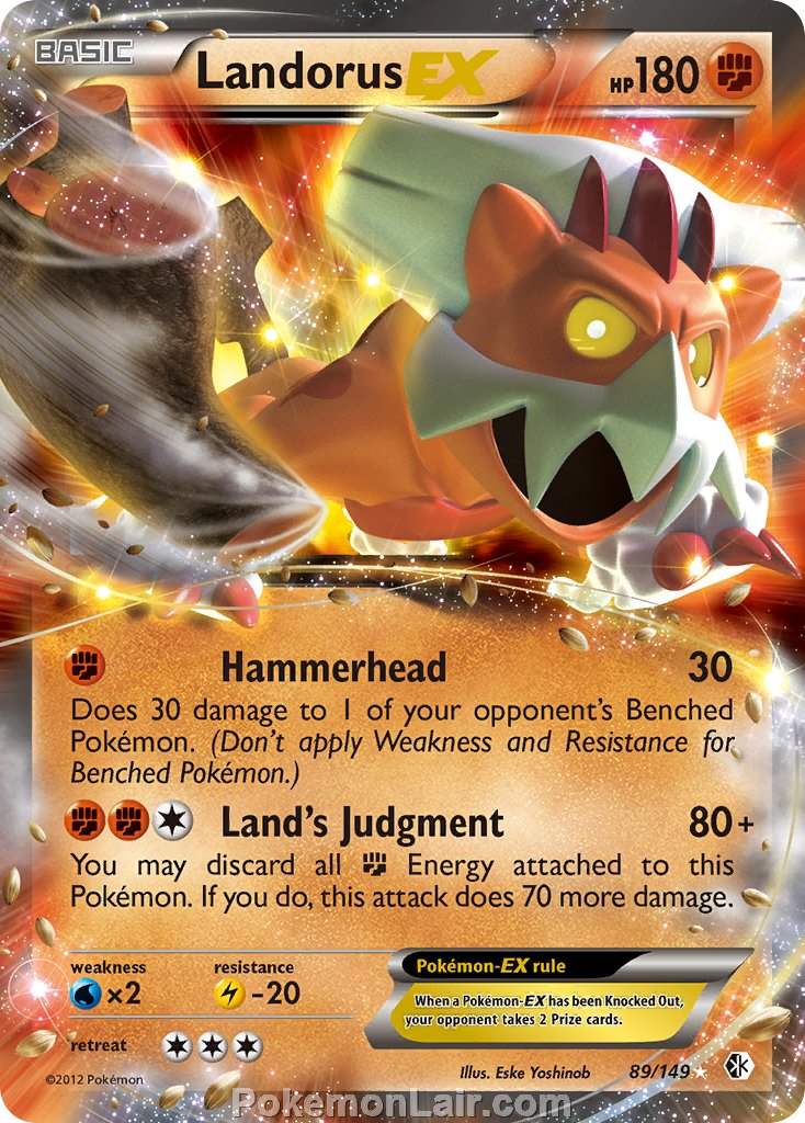 2012 Pokemon Trading Card Game Boundaries Crossed Price List – 89 Landorus EX