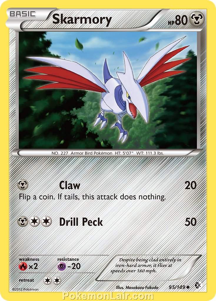 2012 Pokemon Trading Card Game Boundaries Crossed Price List – 95 Skarmory