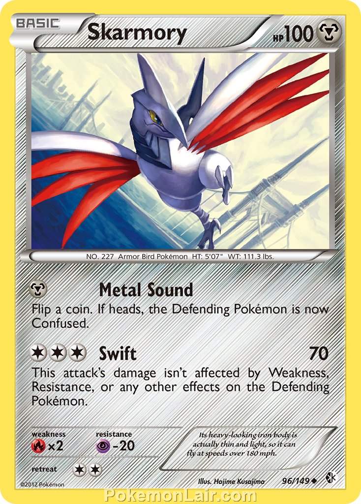 2012 Pokemon Trading Card Game Boundaries Crossed Price List – 96 Skarmory