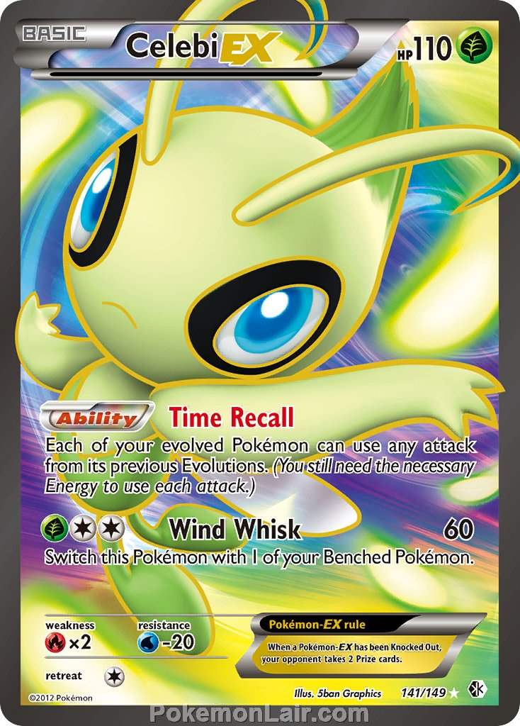 2012 Pokemon Trading Card Game Boundaries Crossed Set – 141 Celebi EX