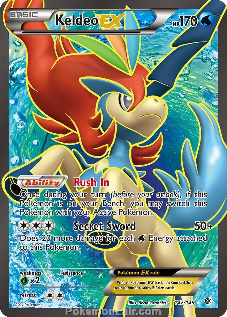2012 Pokemon Trading Card Game Boundaries Crossed Set – 142 Keldeo EX