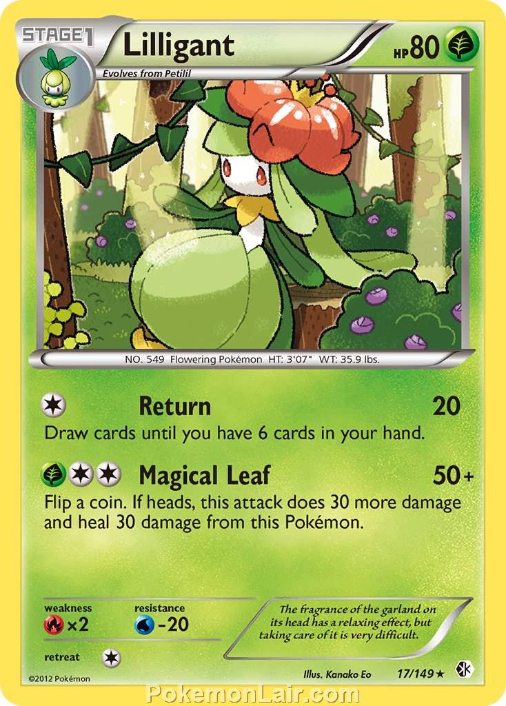 2012 Pokemon Trading Card Game Boundaries Crossed Set – 17 Lilligant