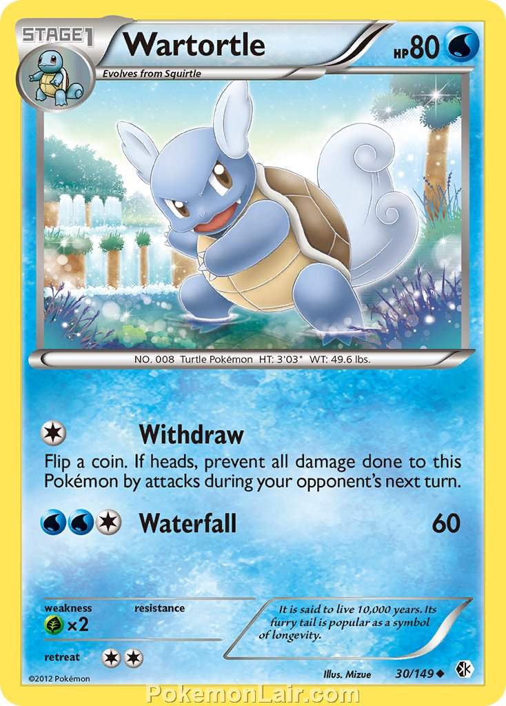 2012 Pokemon Trading Card Game Boundaries Crossed Set – 30 Wartortle