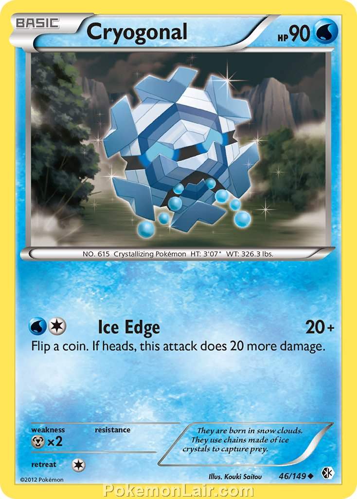 2012 Pokemon Trading Card Game Boundaries Crossed Set – 46 Cryogonal