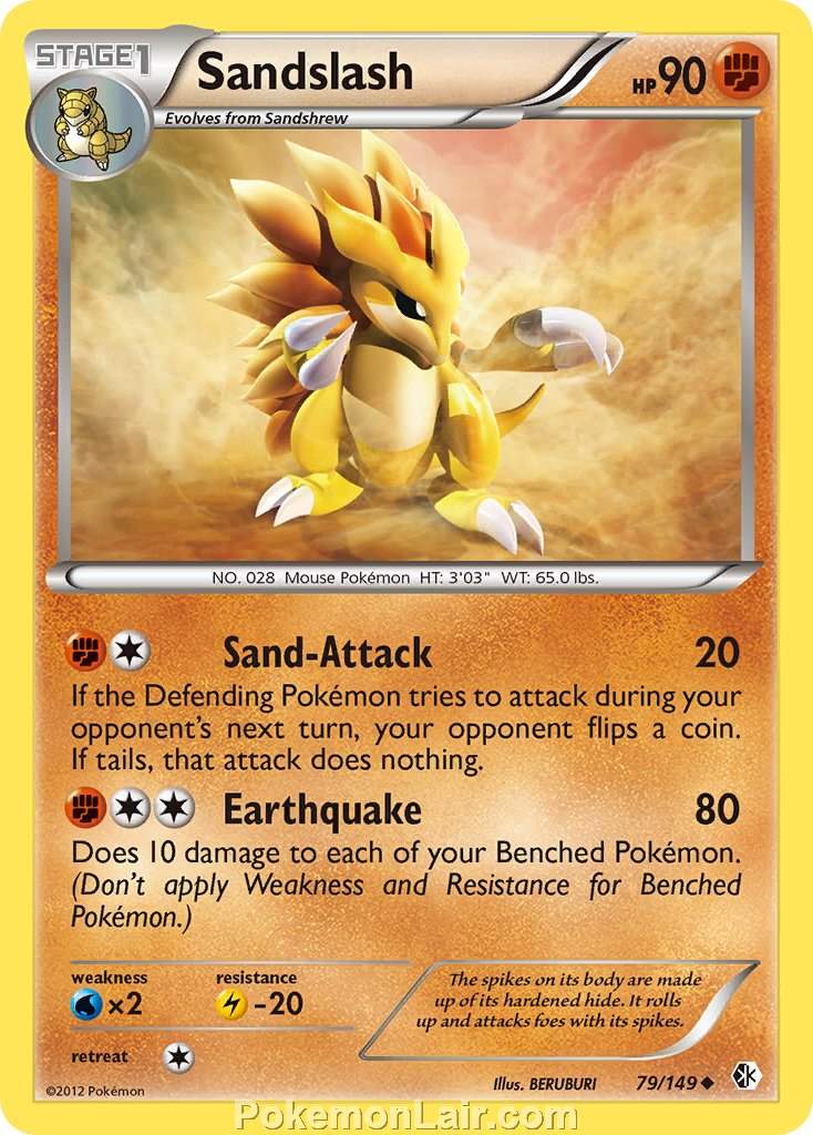 2012 Pokemon Trading Card Game Boundaries Crossed Set – 79 Sandslash