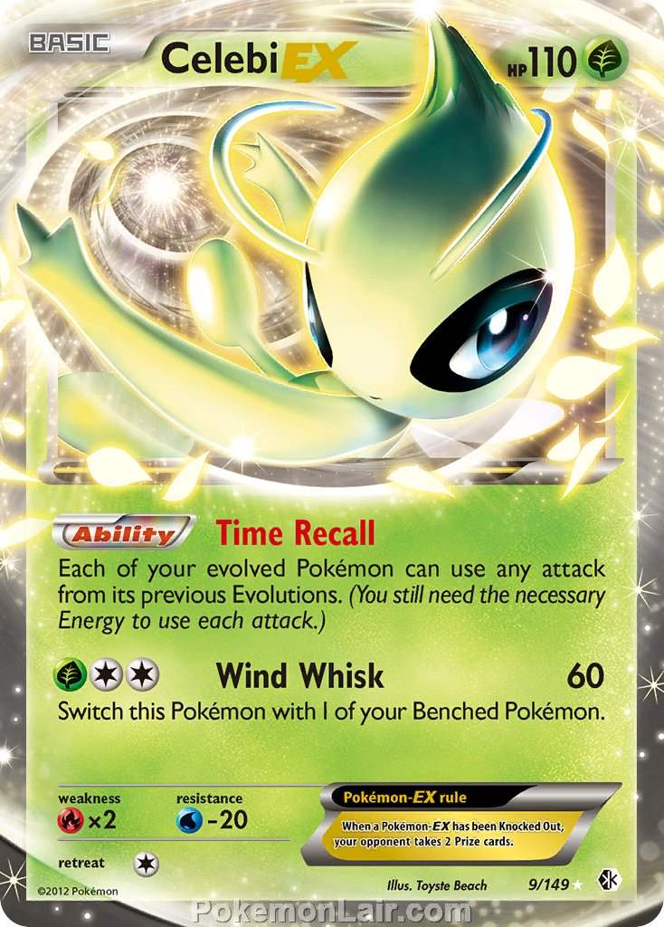 2012 Pokemon Trading Card Game Boundaries Crossed Set – 9 Celebi EX