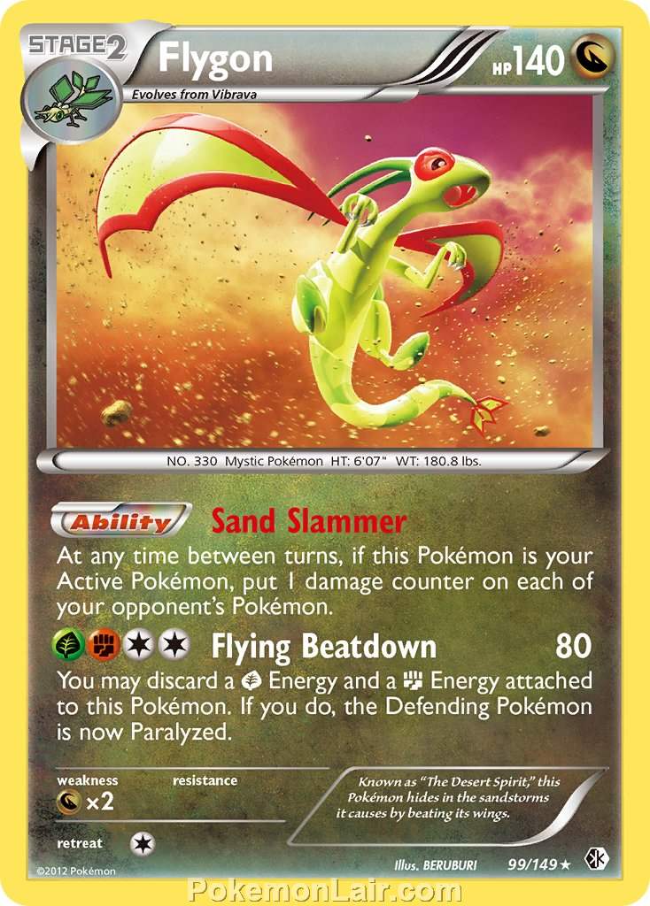 2012 Pokemon Trading Card Game Boundaries Crossed Set – 99 Flygon
