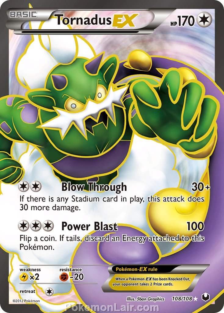 2012 Pokemon Trading Card Game Dark Explorers Price List – 108 Tornadus EX